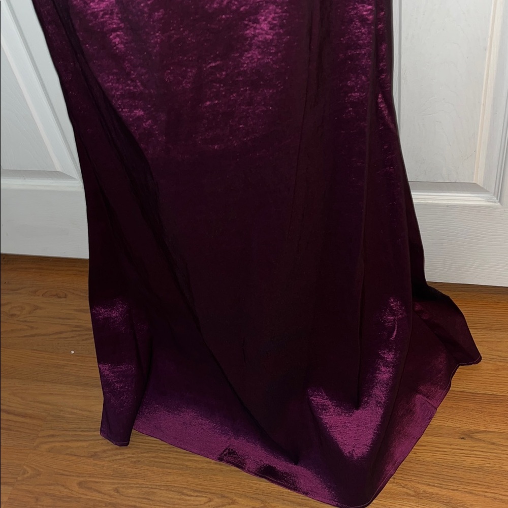 vintage Jessica McClintock dress maxi strapless metallic pleated formal gown - Picture 4 of 8